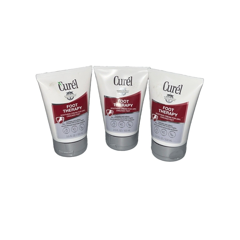 Lot Of 3 Curel Foot Soothing Cream For Dry Cracked Feet 3.5 fl oz Hydrates New